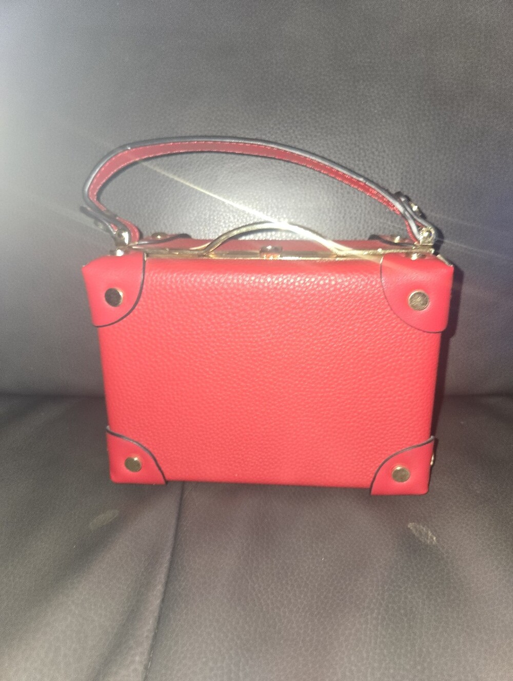 Red Structured Top-Handle Women's Bag